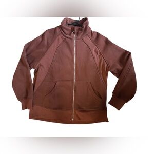 NWT Medium Warm Chocolate Zip-Up Scuba Hoodie